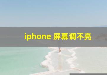 iphone 屏幕调不亮